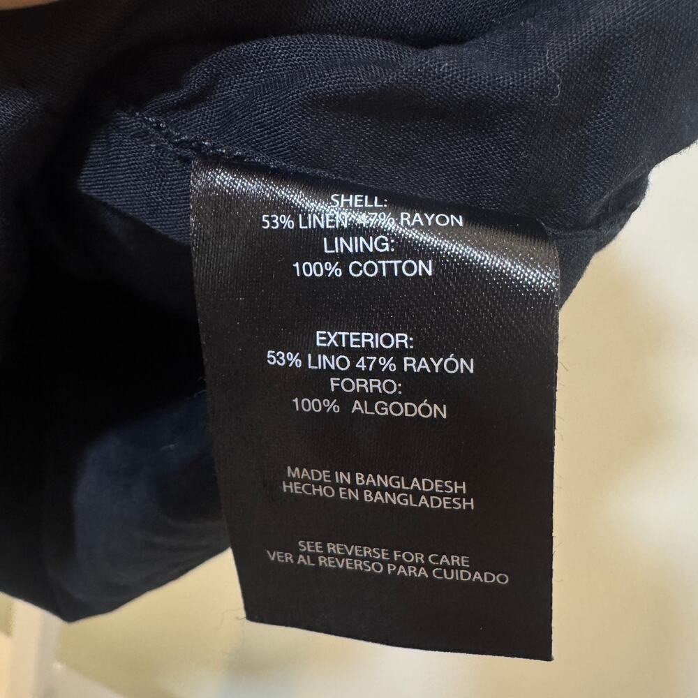 Express Black Linen Blend Button Front Vest – Size XS (NWT) - Picture 4 of 5